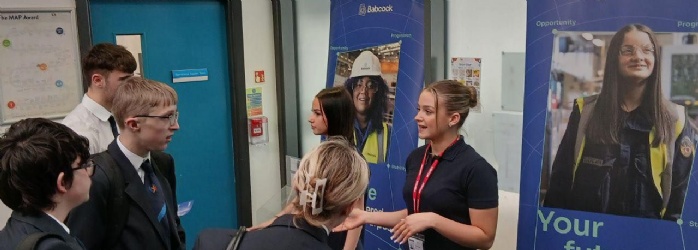 Students meet the Babcock team as part of Marine Academy Plymouth's Future Fridays programme